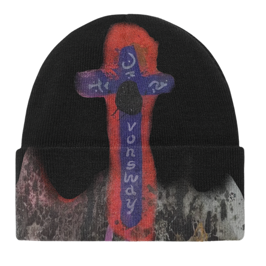 Black Cross Beanie